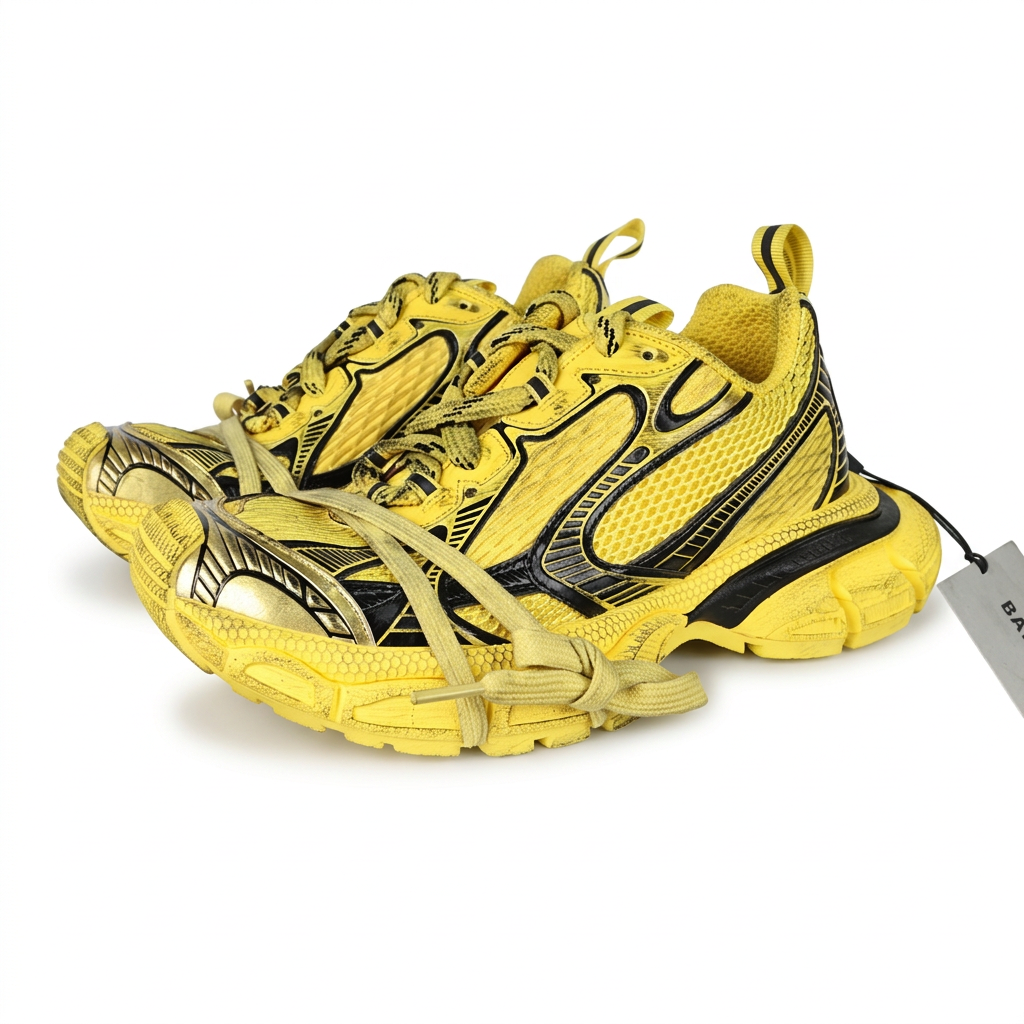 Balenciaga 3XL yellow and black sneakers, pair view