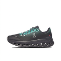 Black and teal On Cloudtilt sneaker with toe facing left on square white background